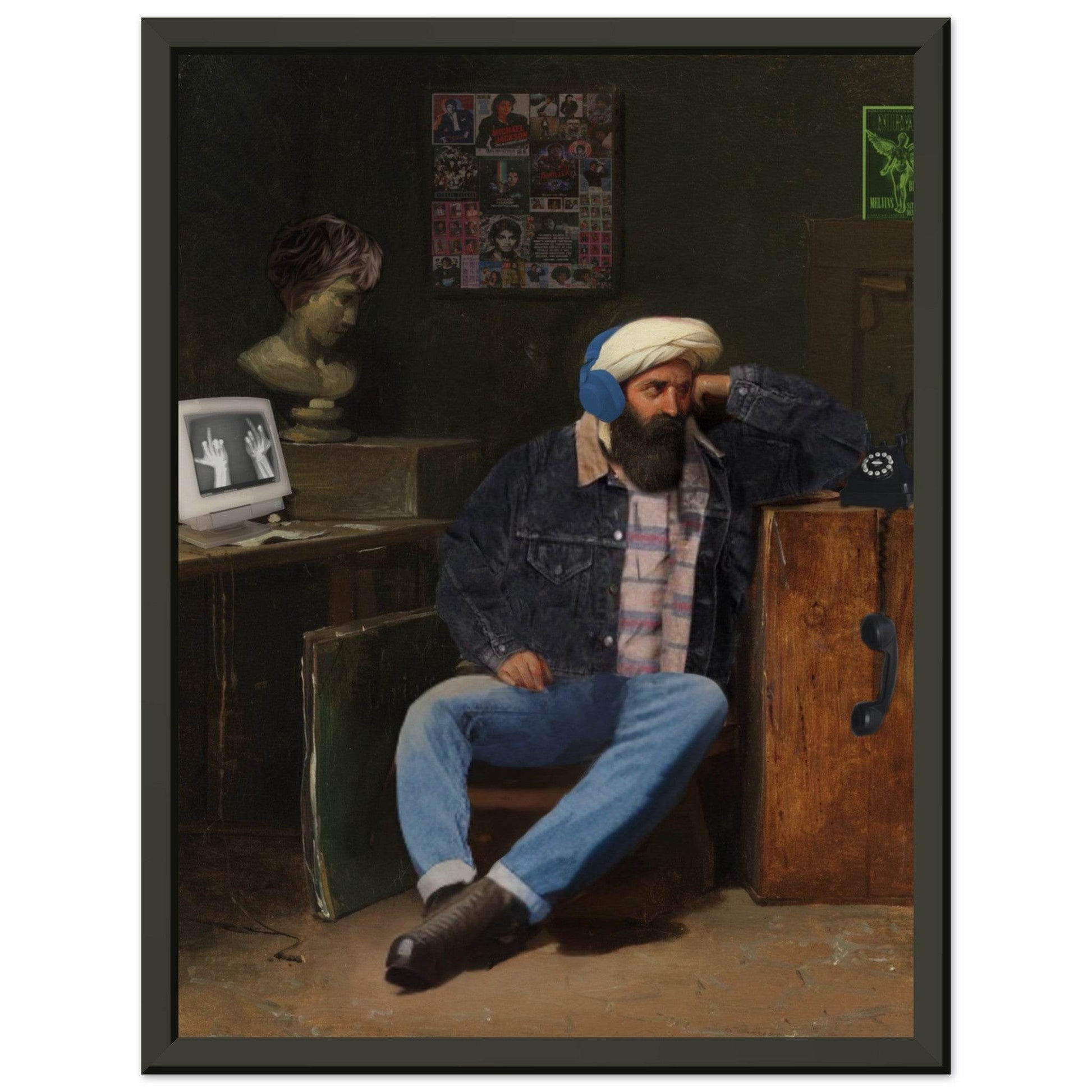 Man in Re-Oriented Costume | Framed Poster of Past and Present - The Aesthete