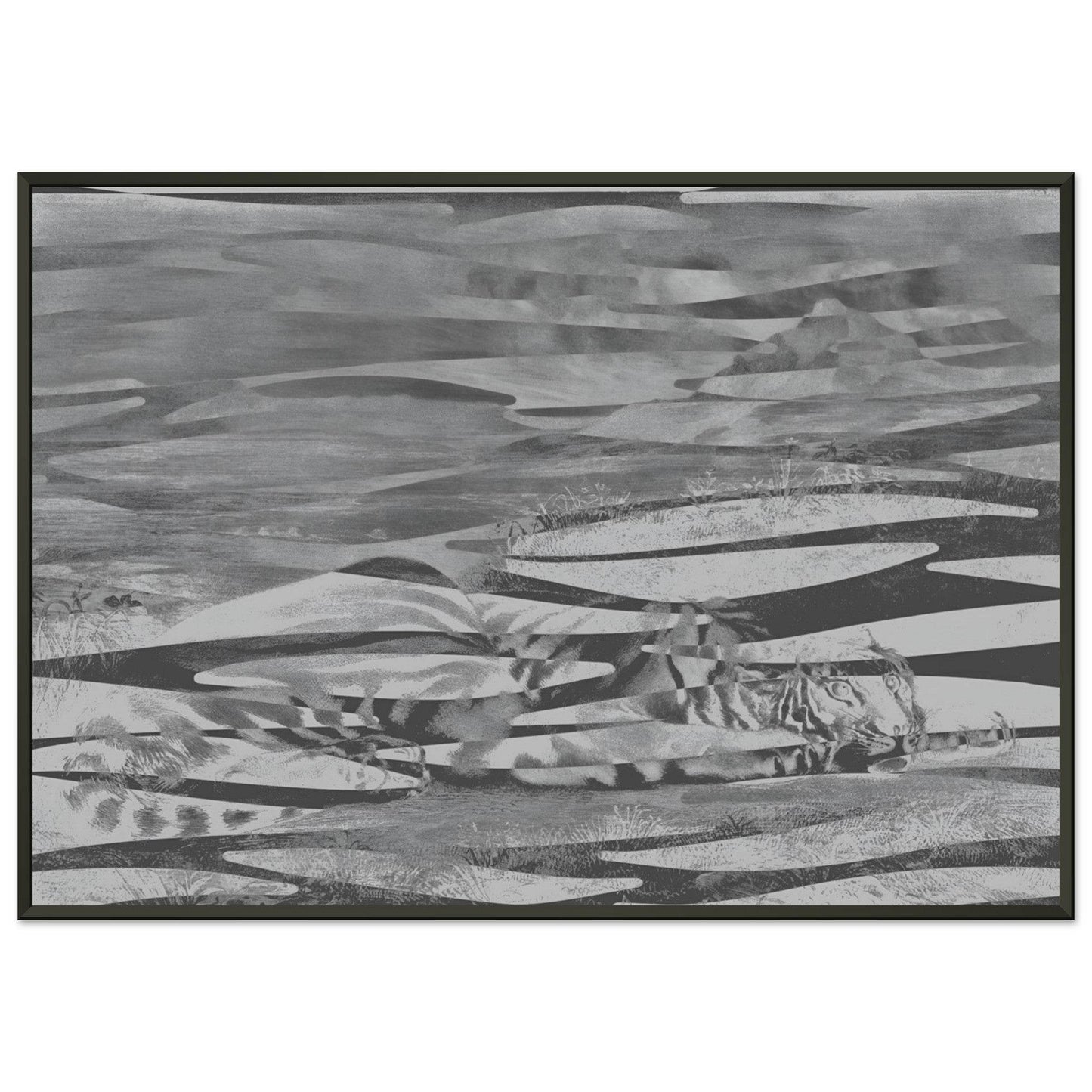 Resting Tiger Camouflage Wall art - The Aesthete