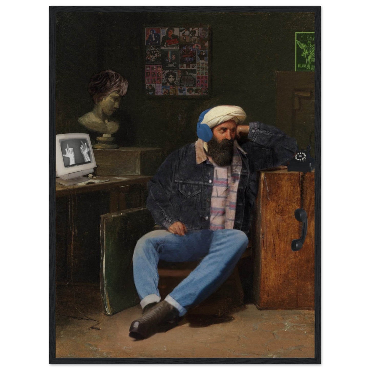 Man in Re-Oriented Costume | Framed Poster of Past and Present - The Aesthete