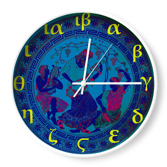 "Parti Néon" Greek Numerals Wall Clock