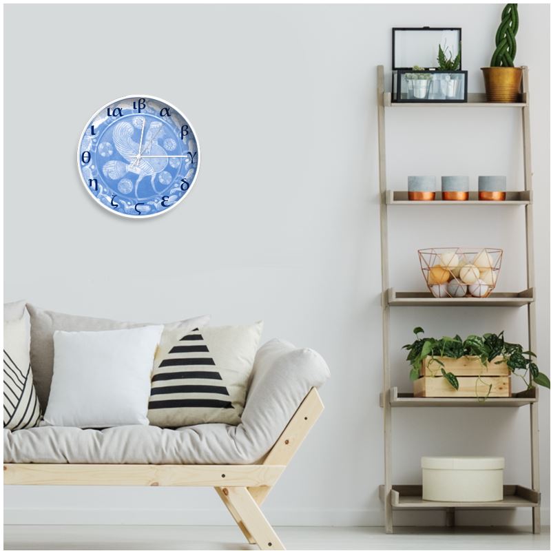 Handmade Greek Numeral Wall Clock | RHODOS (Ῥόδος)