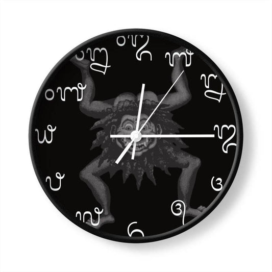 ‘Balinese Demon Protection’ Clock with Balinese Numerals - The Aesthete