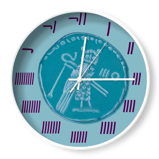 Tyrian Owl - Wall Clock With Phoenician Numerals - The Aesthete