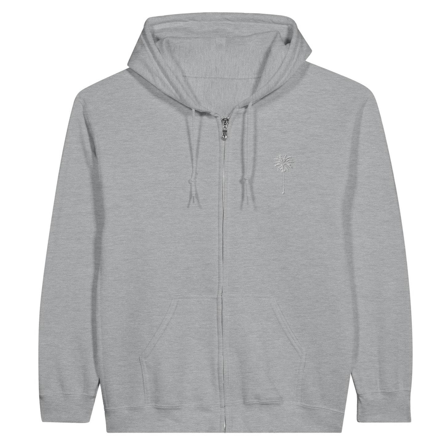 Embroidered Palm Tree Unisex Zipped Hoodie – Strength and Style Redefined - The Aesthete