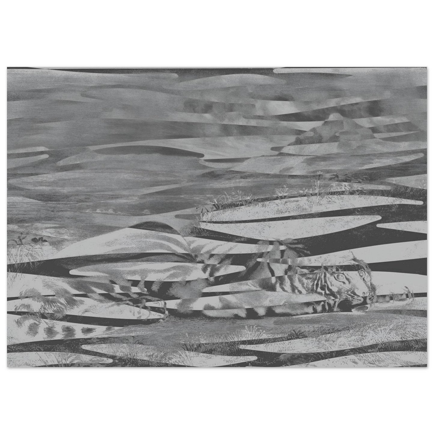 Resting Tiger Camouflage Wall art - The Aesthete