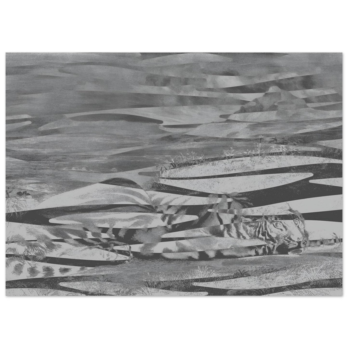 Resting Tiger Camouflage Wall art - The Aesthete