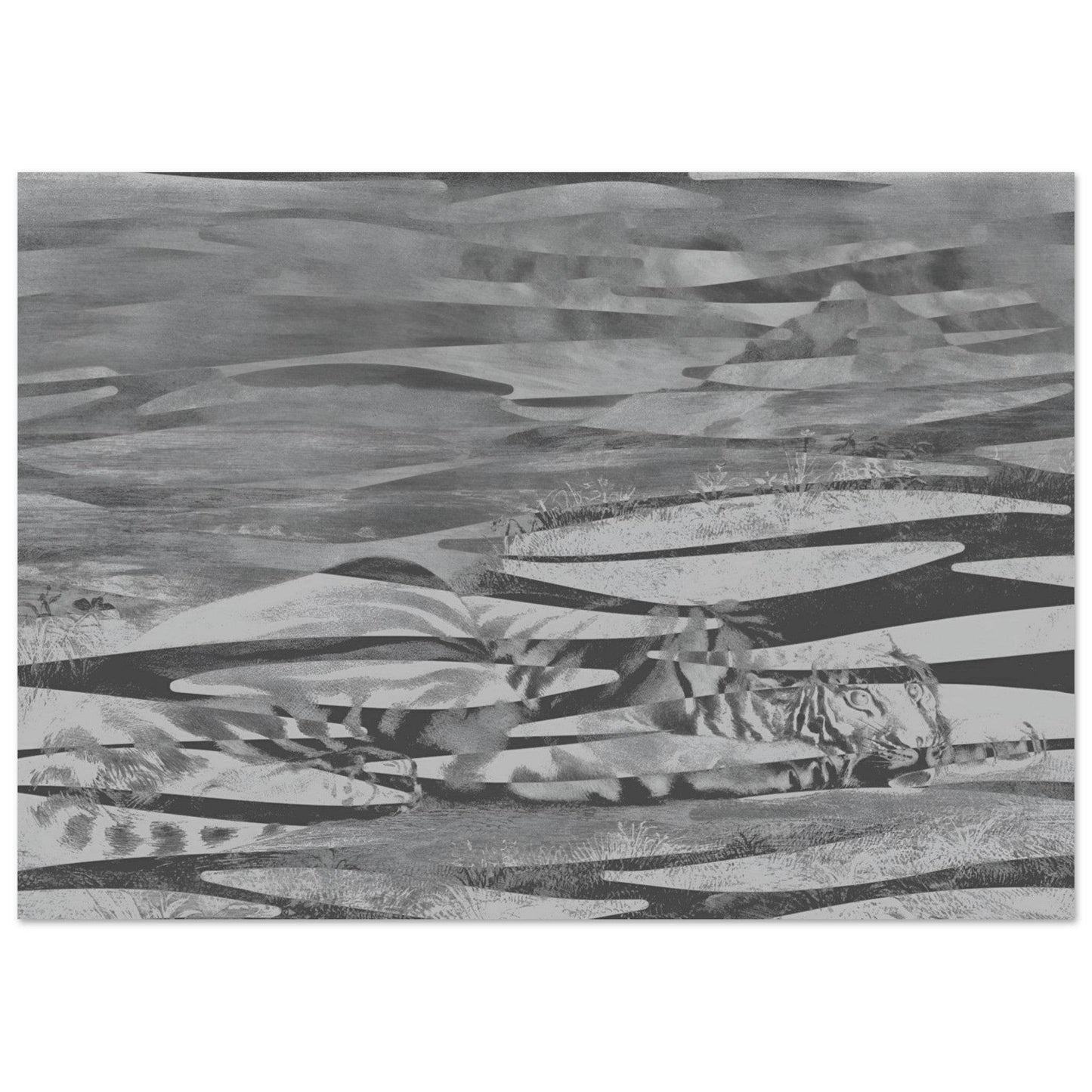 Resting Tiger Camouflage Wall art - The Aesthete