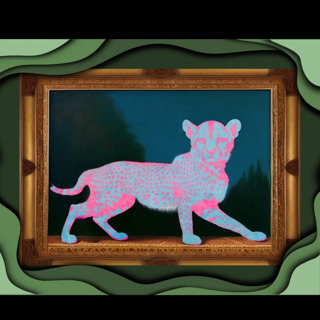 Wild Art - Pink Jaguar, Framed Elegantly - The Aesthete