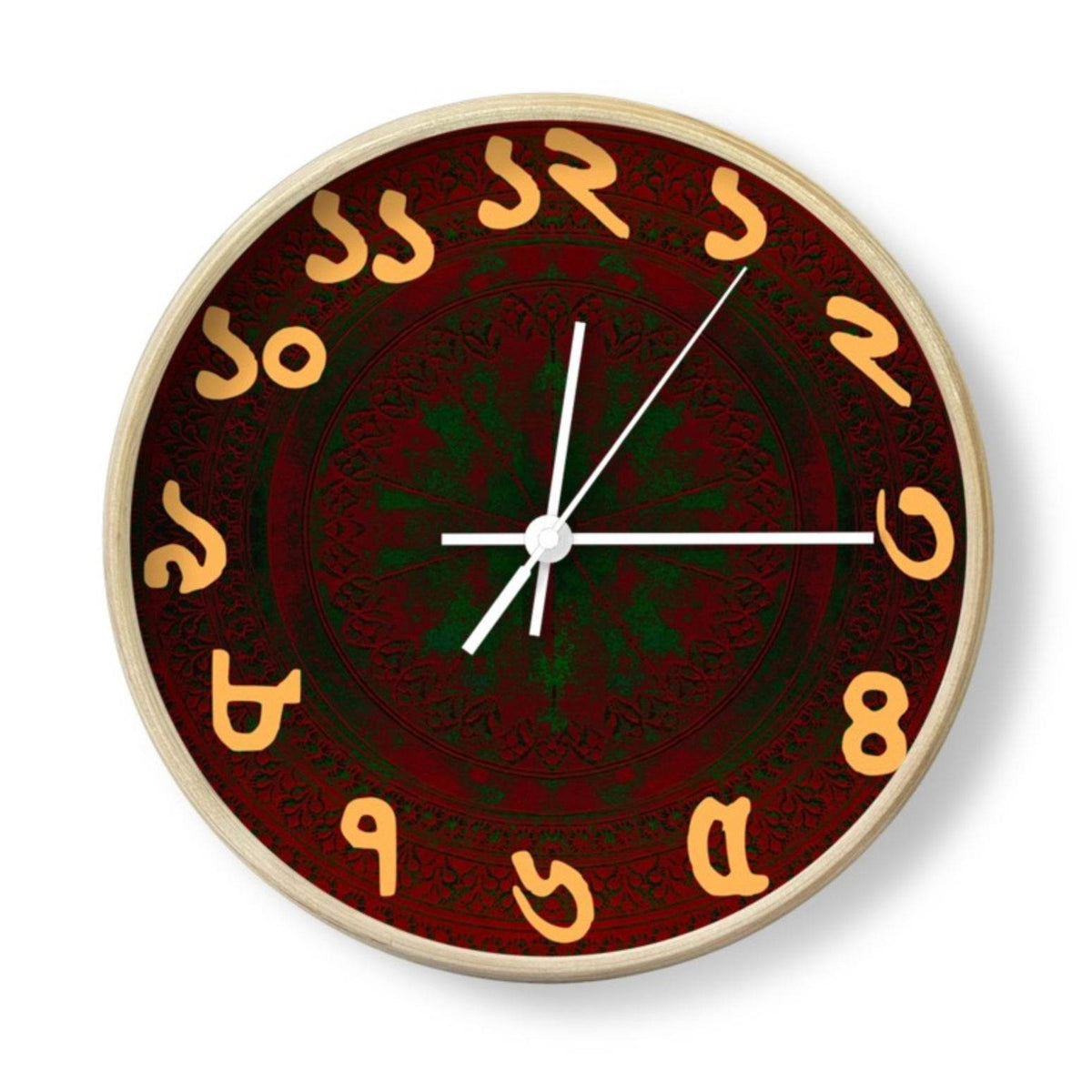 ‘Tastes of Bengal’ - Bengali Numeral Art Clock - The Aesthete