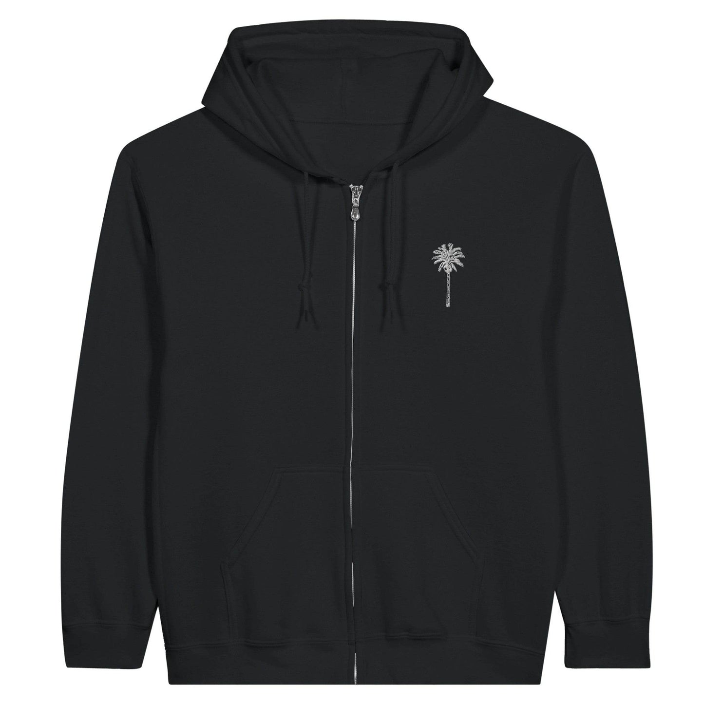 Embroidered Palm Tree Unisex Zipped Hoodie – Strength and Style Redefined - The Aesthete