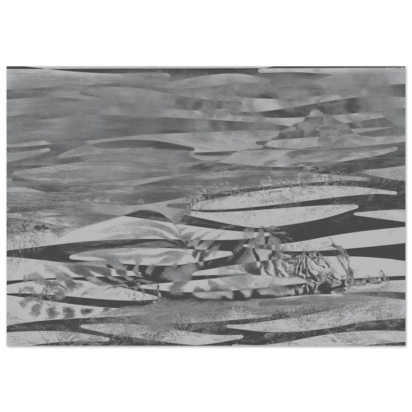 Resting Tiger Camouflage Wall art - The Aesthete