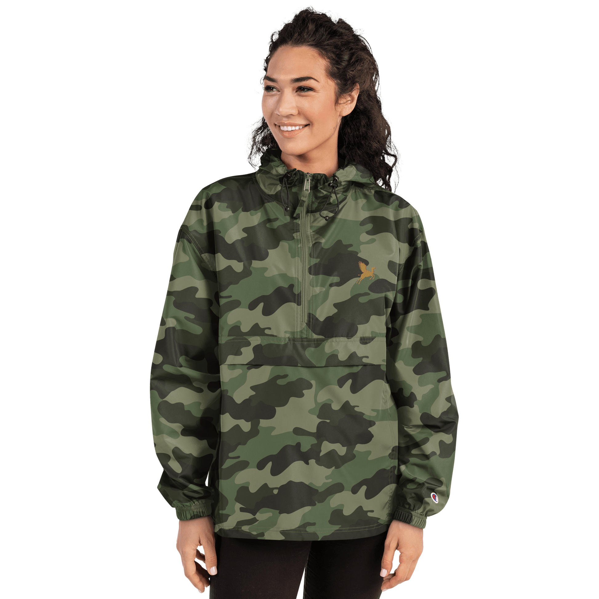 Flying Camel Embroidered Champion Packable Jacket - The Aesthete