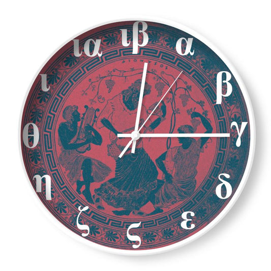 "Mavro/Kokkino Parti" - Greek Numeral Wall Clock