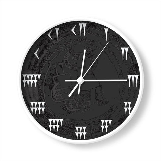 Black and White Babylonian Numerals Wall Clock