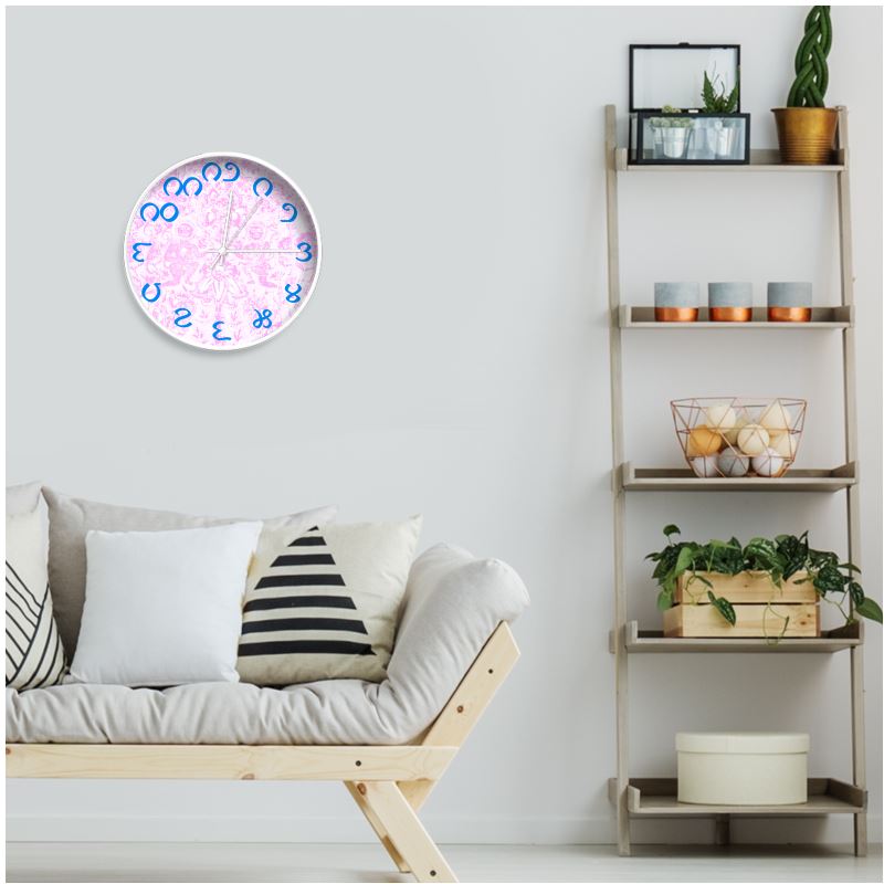 Pink Garden - Telugu Numerals Art Clock