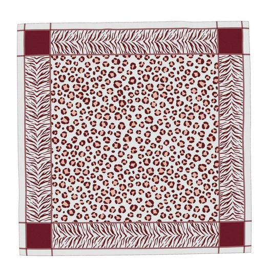 Red Leopard and Tiger Shimagh Style Scarf