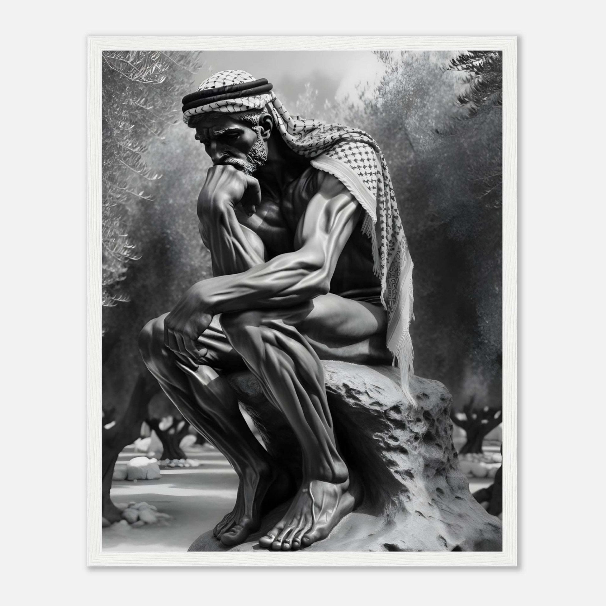 Contemplating Among The Olive Trees - Art For Palestine Premium Poster